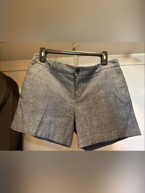 Women's Linen-Blend Chambray Shorts - Blue